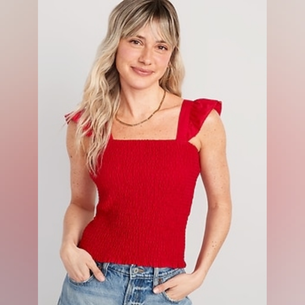 NWT Old Navy Fitted Ruffle Crop Top